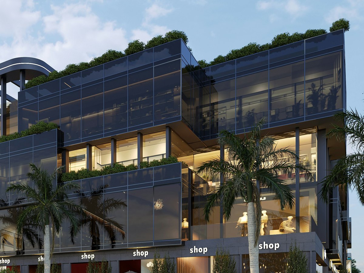 Edifício comercial com lojas no piso térreo, ativo de rendimento